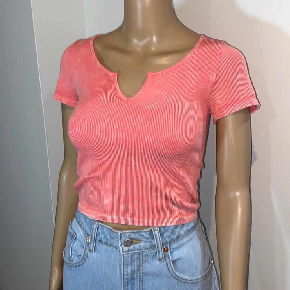Pink Aeropostale Womens Short Sleeve Crop Top